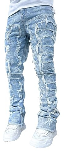 Pantalones vaqueros de pierna recta para hombre, D, S
