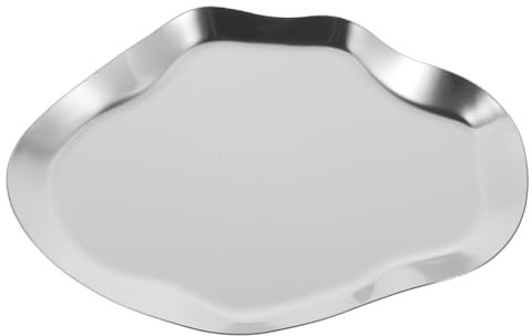 TINEASUR Piatto Portagioielli in Acciaio Inossidabile Vassoio Espositivo Per Gioielli Portaanello Portaorecchini Per Camera Da Letto Scrivania Vetrina