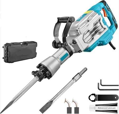 Martello demolitore SDS-Hex da 1700 W e 30 libbre, martello demolitore elettrico for calcestruzzo/pavimentazione con cavo da 1-1/8 e 14 A for impieghi gravosi Per demolizione, scavo di trincee, scalp