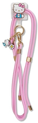 Sonix x Sanrio | Crossbody Phone Strap with Charms | Adjustable, Universal Cell Phone Rope Strap Lanyard | Pink Cord | Hello Kitty Pink Bows