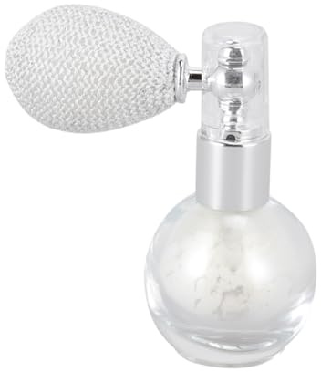 SOIMISS Highlighter Puder Sprühgerät Perlweiß Loses Glitzerspray für Gesicht Körper Haare Ölfreie Mineralformel Leichte Einhandbedienung Parfümflasche für Damen und Mädchen