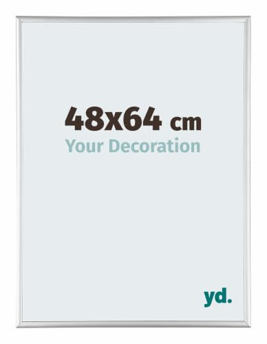 yd. Your Decoration - Puzzlerahmen 48x64 - Silber Hochglanz - Puzzlerahmen 500-1000 Teile - Metall Bilderrahmen - Kent