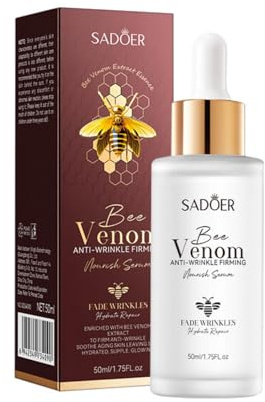 Luthando Bienengift Serum gegen Falten Gesicht 50ml, Bee Venom Serum, Bienengift Gesichtsserum für Hautstraffung und Reduziert Falten, Feuchtigkeit Verbessern Haut Verblassen feine Linien