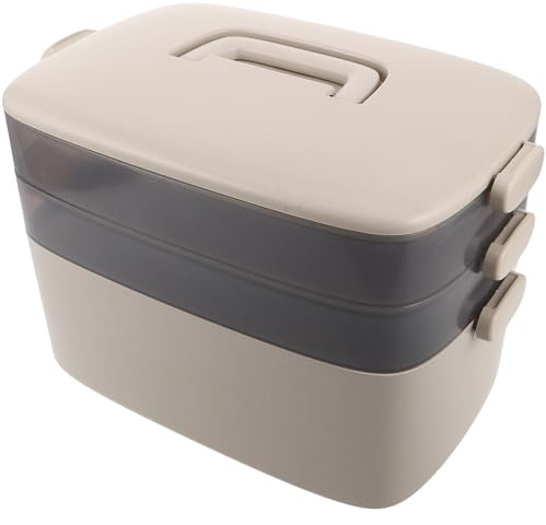 IWOWHERO Boîte de Rangement Médicale Portable à 3 Niveaux en Plastique Transparent et Kaki, Armoire à Pharmacie avec Compartiments Hermétiques, Organiseur de Fournitures Médicales pour