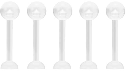 NewkeepsR 1.6mm Bioplast Transparent Flacher Zungennippelring Flexible Halter Abstandshalter Labret Bar