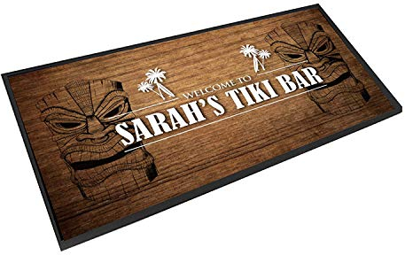 Tiki Tapis de bar personnalisé effet bois