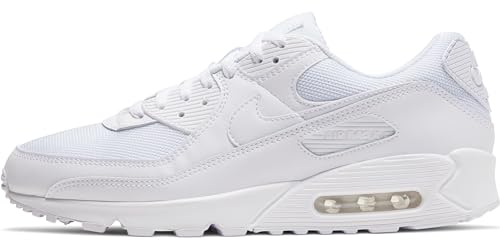 Nike Air MAX 90, Zapatillas para Correr Hombre, Blanco (White/White/White/Wolf Grey), 46 EU