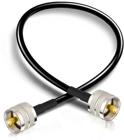 Bingfu Cavo Prolunga PL259 a PL259 UHF Maschio a Maschio RG58 50 Ohm 30 cm | Cavo Estensione Coassiale a Bassa Perdita, per Antenna Radio CB / VHF UHF / Amatori, Rosmetro, Misuratore di ROS