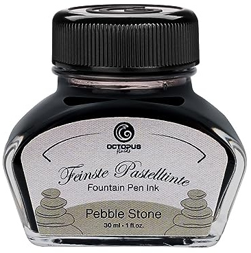 Octopus Fluids Encre de stylo plume gris pastel Pebble Stone 30ml, Encre de calligraphie, Encre d'écriture pour stylos de verre