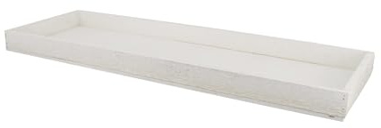 Decpero Dekotablett / Holztablett / Weiß-Washed / 60 cm / 1 Stück
