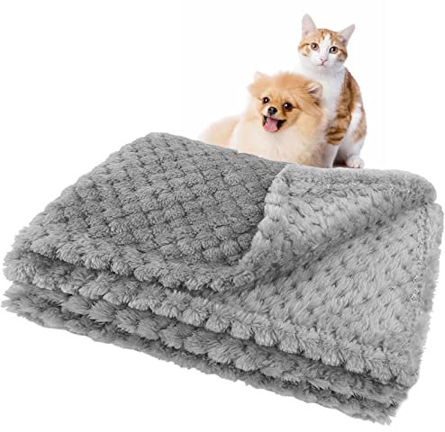 Medo Small Blanket Fuzzy Flannel Washable Soft Warm Pet Bed Cover Blanket for Small Dog Cats Puppy(45x65cm,Gray)