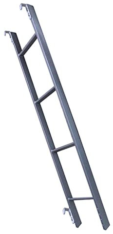 ZXLX Hochbett Leiter Leichte Etagenbettleiter Für Wohnmobil Campervan Loft, Hängende 4-Stufen-Leiter Aus Silbernem Stahl Mit Verstellbaren Haken, 120cm/130cm Hohe Gerade Leitern (Size : 120cm/47.2in)