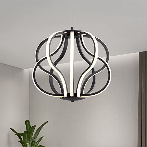 With Light Forward Modern LED Chandelier Acrylic Design Adjustable Hanging Chandelier Easy Install Suitable for Dining Room Living Room Bedroom Kitchen and Corridor