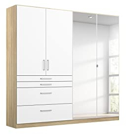 Rauch Möbel HARBURG, Kleiderschrank, Farbe Weiß/Eiche Sonoma, Breite 181 cm