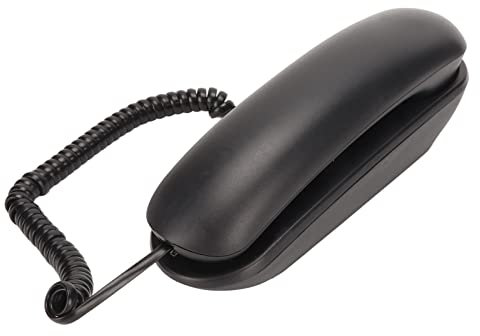 Retro Wall Phones, Big Buttons Corded Landline Telephone Wall Mounted Redial Mute Function for Home Hotel Office (Black)