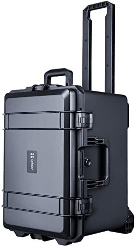 Lykus HC-5230 Large Waterproof Hard Case with Wheels and Customisable Foam, Interior Size 52x36x34.5 cm, Suitable for Cameras, Lenses, Electronics and More