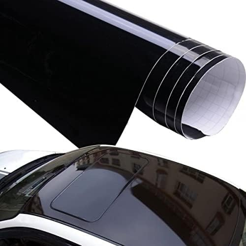 BkWrapping - Película Adhesiva de Vinilo de Color Negro Brillante, película Protectora Adhesiva, para Coche o Motocicleta, automóvil, Adhesivo para Envolver (200 x 150 cm)