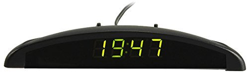 SRMAN 3In1 Auto Car 12V Digital LED Voltmeter Spannung Temperatur Uhr Thermometer Kfz, Gruen