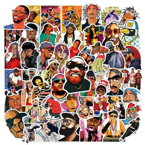 Hip Hop Rap, 2 x 50 pezzi, set di adesivi Hip Hop, adesivi in vinile impermeabili, adesivi cantanti alla moda, motivo graffiti punk stickers per ragazzi e adulti