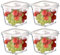 H.JSS WDJS 950ml Glasbehälter mit Deckel für Suppe，Frischhaltedose aus Glas, Glasschüssel Mit Deckel Glas Meal Prep Vorratsdosen für Lebensmittel, Vorratsbehälter, Mikrowellen, BPA-Freie (4-Quadrat)﻿