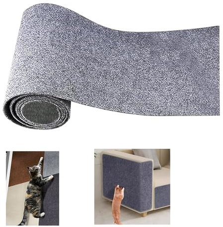 Selbstklebende kratzmatte Katzen, Kratzbretter Katze Wand, Anpassbar. Ideal für kratzteppich Katzen, Katzenkratzbretter, Kratzwand. (Hellgrau, 40x100cm)