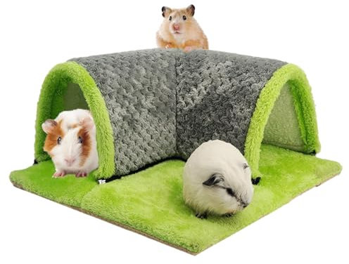 Yanmucy Meerschweinchen-Tunnelhaus, abnehmbares Kaninchenversteck Meerschweinchen, Versteckspielzeug, Kleintier-Tunnel und versteckt Rattenkäfig-Zubehör für Kaninchen, Chinchilla, Frettchen, Hamster,