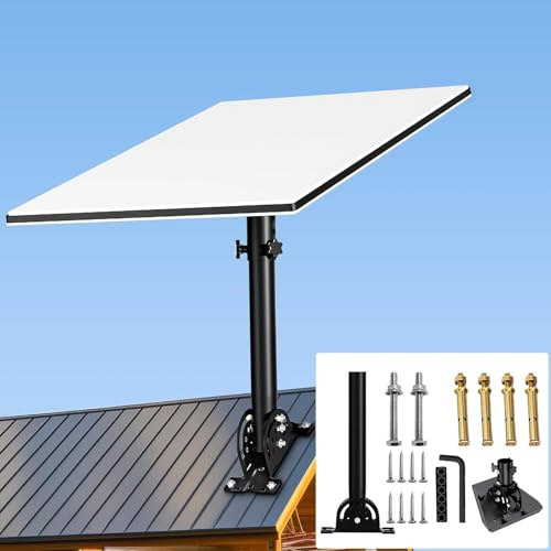 Starlink-Halterung mit verstellbarem Neigungsadapter, für Standard 4, Gen 4 | Schwerlast-Dachhalterung aus wetterbeständigem lackiertem Eisen, kompatibel mit Starlink 4x und Enterprise-Antenne, 33 cm