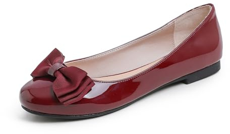 Feversole Women's Round Toe Cute Bow Trim Ballet Flats