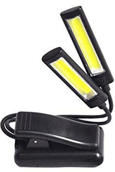 Veemoon Dual-Head Led Clip Reading Lamp Study Light Brightness Levels Eye-Care Desk Lamp for Reading BBQ Gooseneck Table Light
