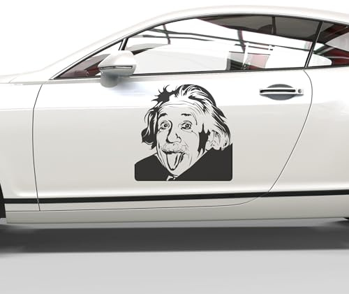 mein-motiv.com Autoaufkleber Albert Einstein Größe S - ca. 23cm x 23cm