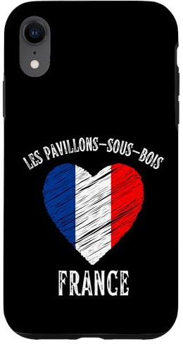 France Flag Heart Les Pavillons sous Bois City Coque pour iPhone XR