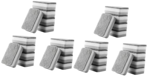 Mobestech 30pcs Natural Sponge Scouring Pads Dish Scrubber for Kitchen Dishwasher Rubbish Bin