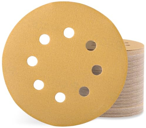 Sztaoip Disques Abrasifs 125mm –Lot de 100 Grain 400 Disque de Poncage 8 Trous Papier Abrasifs Pour Ponceuse Excentrique Bois Métal Peinture