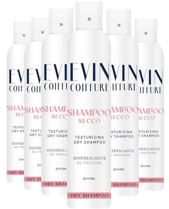 EVIN COIFFURE | Shampoo Secco per Capelli 6 x 200ml, Dona Volume, Pulizia e Profumo