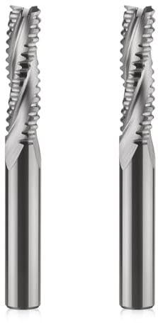 Trvoxviq 2 Stücke Hartmetall Schaftfräser 6mm, 22mm Schnittlänge ，3 Zähne/3 Schneiden Schruppfräse CNC Fräser, HRC 55, Fräser CNC Für Holz