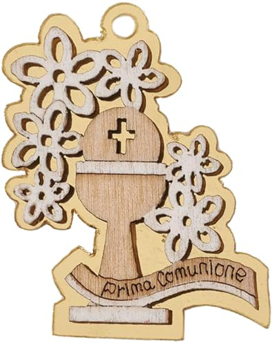 PuntoCasaStore 12 pz Applicazioni Calice Prima Comunione Calamita Magnete Legno Plexiglass Oro H 4 cm Bomboniera Decorazione