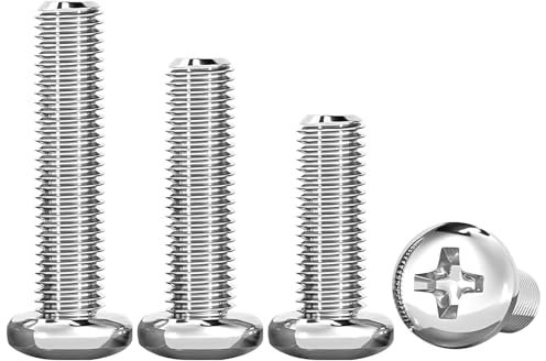 Ctyjia 20 Pezzi Bulloni a Macchina, Viti a Testa Bombata in Acciaio Inox, Filettatura Completa, per Mobili, Attrezzature, M3x14mm