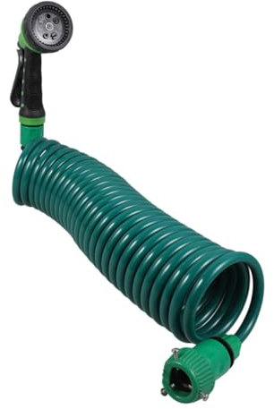 CANIGHT 1Satz Leichter Gartenschlauch Flexibler Spiralschlauch für Autowäsche Einziehbarer Wasserschlauch mit Mehreren Sprühmuster für Gartenpflege und Platzsparend