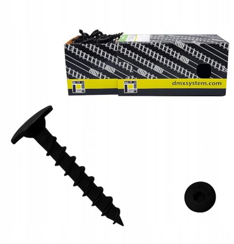 Domax CTO 8×50 mm Tellerkopfschrauben, Torx TX40, schwarz beschichtet, verzinkter Korrosionsschutz, 50 Stück für Holzbau & Außenbereich