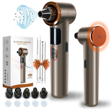 2026 Advanced Pore Vacuum Blackhead Remover with Heating,Blackhead Extractor with 3 Adjustable Suction Levels 9 Modes, 5 Probes.Blackhead Remover Tools for Women and Men