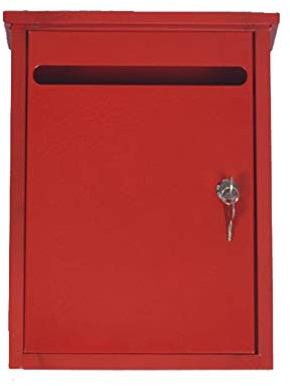 Lockable Red Iron Mailbox with Large Capacity Elegant American Design Secure Wall Mounted Letterbox Includes 2 Keys Ideal for Weddings Outdoors