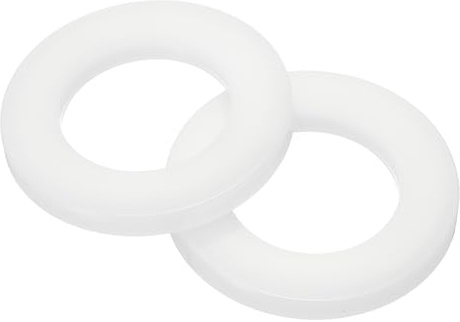 QUARKZMAN Arandelas Planas De Nylon, M18 x 18 mm DI x 32 mm DE Arandela Plana Redonda Para Grifos Domésticos Tuberías Mangueras De Agua, Blanca, Paquete De 20