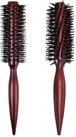 2 Piezas Cepillo Cerdas Jabali, Cepillo Pelo Rizado Redondo, Peine Puas Anchas, Peine Barba para Cabello Corto, Liso, con Flequillo y con Poca Densidad