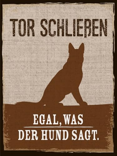 vianmo Cartel de madera 40x30 cm Tor Schließen egal, was der Hund sagt Deko Schild Deco Regalo Letrero
