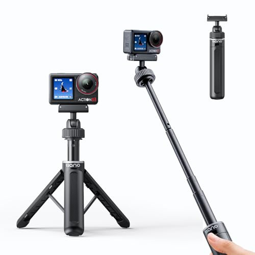 llano 40 cm Magnet-Mini-Stativ für DJI Osmo Action 5 pro/4/3, Osmo 360 | Kleiner Selfie-Stick & Griff, mit Magsafe-Schnellwechsler für Osmo Action 5 pro, 360° Kugelkopf, Zubehör für DJI, leicht