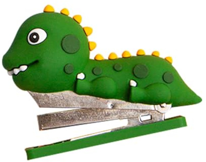 TOVINANNA Cucitrice da Tavolo Mini in Silicone a Forma di Dinosauro, Pinzatrice Riutilizzabile per Ufficio e Scuola, Accessorio Decorativo per Scrivania, per Studenti e Professionisti