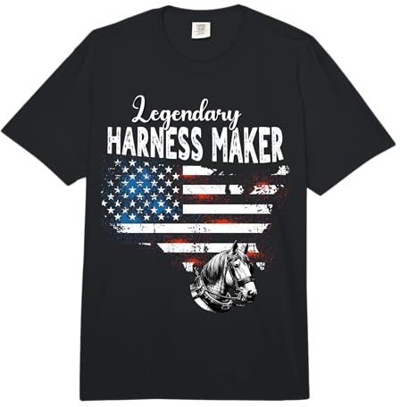 US Flag Harness Maker Comfort Colors Adult Heavyweight T-Shirt