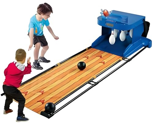 Elektroniskt bowlingspel för barn inomhus - Automatisk återställning, LED-resultattavla, belysning och ljudeffekter - Roligt familjebowlingset, perfekt för hemmet, lekrum eller familjespel 2m/6ft