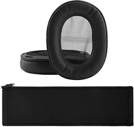 Geekria Ersatz-Ohrpolster- & Stirnband-Cover-Set, kompatibel mit Sony MDR-1R, MDR-1RMK2 (Schwarz)