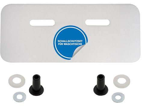 kör4u Schallschutzset für Waschbecken bis 550 mm, Komplettset für Handwaschbecken und Waschtische, Schallschutzmatte